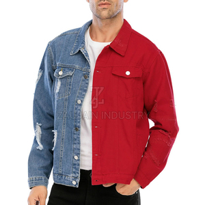 Chaqueta de mezclilla ligera de diseño personalizado para hombre, con efecto tie-dye, elegante, con botones al frente, informal, para uso diario. - Product Image 2