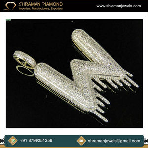 Collar de Plata 925 Bañado en Oro con Letra Inicial Personalizada, Diseño Goteado, con Moissanita, Joyería Fina de Moda - Product Image 5