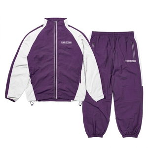 Custom sportswear manufacturer embroidered <b>zip</b>-<b>up</b> <b>jacket</b> jogger suit nylon sweatpants windbreaker Tracksuits For Men - Product Image 4