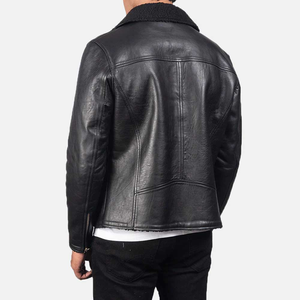 Chaqueta de Cuero Genuino con Cuello Alto y Logotipo Frontal, Corte Ajustado, Estilo Motero, para Invierno, Fabricación Personalizada, Venta al Por Mayor para Marcas - Product Image 5