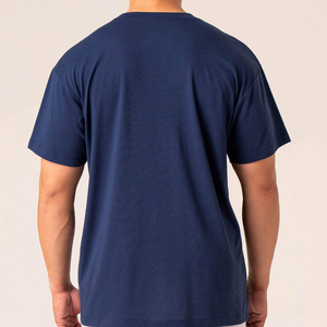 T-shirt Homme Oversize en Maille Streetwear Personnalisé Col Rond Uni Manches Courtes Imprimées Épaules Tombantes - Product Image 3