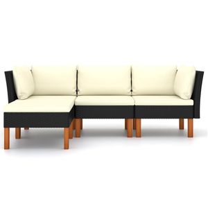 Conjunto de Muebles de Jardín en Negro y Blanco Crema para Patio - Product Image 3
