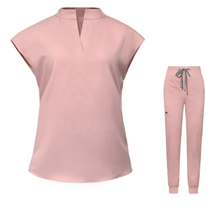 Fashionable Unisex Medical Scrub <b>Set</b> Stand Collar Knit Fabric <b>Doctor</b> Nurse Beauty Salon Spa Workwear Comfortable - Product Image 2