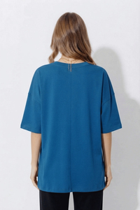 T-shirt col en V oversize pour femme, manches courtes, respirant, pour le jogging quotidien, tee-shirt de sport oversize, t-shirts décontractés pour femmes - Product Image 2