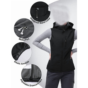 Chaleco Impermeable para Mujer, Resistente a las Manchas, Chaqueta Deportiva Softshell, Calentador Corporal de Secado Rápido, Chaleco Deportivo de Alto Rendimiento - Product Image 4