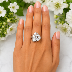 Bague en argent jaspe buffle faite à la main, bijou bohème, bague statement pour femme, bijoux du sud-ouest, cadeau d'anniversaire - Product Image 4
