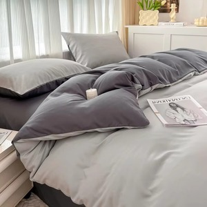 Juego de Funda de Edredón de Algodón de Diseño Moderno, 3 Piezas, Tejido de 400 Hilos, Lavable, Estilo Sencillo, Ropa de Cama para el Hogar - Product Image 1