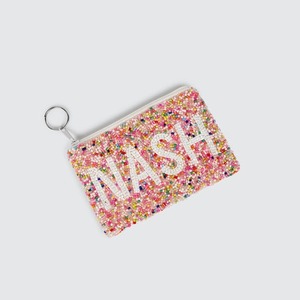 NASH Stacked Letter <b>Beaded</b> Pouch Vertical Nashville Boutique Coin Purse Western Bachelorette Pouch Bag Charm Handmade Artistry - Product Image 4