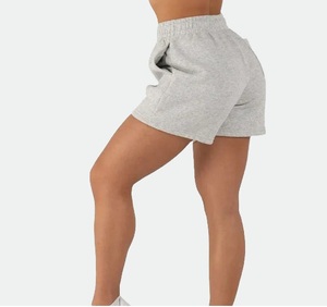 Shorts de Punto Sólido para Mujer, Cintura Media, Cierre Elástico, Estilo Casual, 100% Algodón - Product Image 2