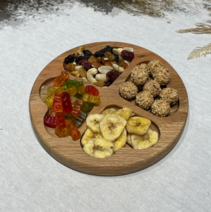 Plateau de service en bois de qualité supérieure pour fruits secs, forme papillon, 4 compartiments, idéal pour les réunions de famille - Product Image 3