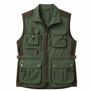 Gilet de chasse utilitaire pour hommes avec poches spacieuses, matériau durable, sangles latérales réglables et construction robuste pour l'extérieur - Product Image 1