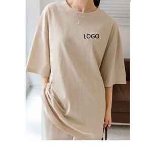 Best Quality Summer Plus Size Women Casual Loose Breathable T Shirt with Custom Logo 100% Cotton Collar O Neck T Shirt - Product Image 6