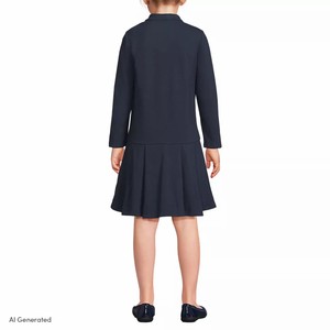 Uniforme Escolar para Niñas Vv, Vestido Polo de Manga Larga 100% Algodón Tejido - Product Image 2