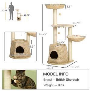 47 \ "naturale Sisal tiragraffi palla appesa gattino centro attività gatto rampicante giocattolo lanugine letto gatto albero Scratcher - Product Image 3