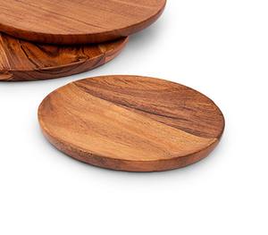 Assiettes à dîner en bois massif faites à la main avec motif décoratif – Vaisselle en bois écologique et réutilisable - Product Image 2