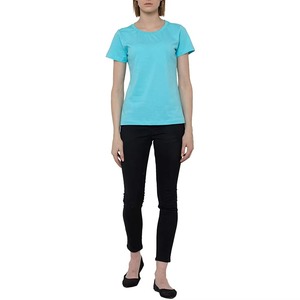 Vente en gros de hauts de sport d'été personnalisés en spandex pour femmes, t-shirts d'entraînement respirants vierges, chemises athlétiques à manches courtes OEM, directement de l'usine - Product Image 4