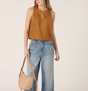 Débardeur en daim pour femme, haut court décontracté sans manches en daim doux, vente en gros, personnalisation OEM, fournisseur de qualité supérieure - Product Image 5