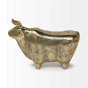 Sculpture d'animal antique en aluminium de haute qualité, décoration intérieure haut de gamme, élégante, luxueuse, moderne, plaquée or poli - Product Image 3