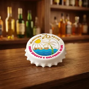 Letrero Personalizado Redondo de Metal para Tapas de Botellas, Letrero de Acrílico con Luz LED para Decoración de Bares, Tiendas y Edificios - Product Image 1