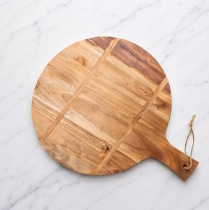 Planche à découper ronde en bois d'acacia naturel de qualité supérieure avec poignée et corde de suspension - Product Image 1