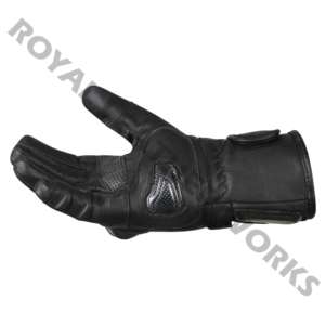 Gants de moto d'hiver en cuir véritable doublés pour hommes, noirs, de luxe, personnalisables, pour la conduite, vente en gros - Product Image 5