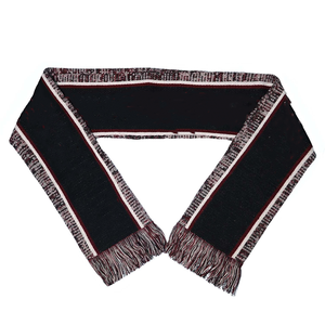 Ensemble hiver bonnet et écharpe tricotés rayés noir, rouge et blanc de la sororité Sigma Rho, avec pompon et gland, pour fans universitaires, long, unisexe - Product Image 6