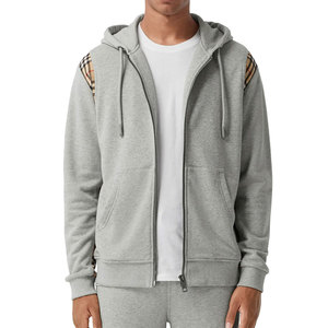 Sudadera casual para hombre con mangas largas, diseño de color sólido, costuras de alta calidad y diseño de logotipo personalizado, con cremallera y capucha. - Product Image 1