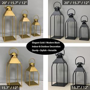 Elegant Metal Lantern Decorative Candle Holder Vintage <b>Hanging</b> <b>Light</b> Home Garden Patio Wedding Party Indoor <b>Outdoor</b> Decor - Product Image 5