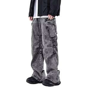 Pantalones Vaqueros de Mezclilla para Hombre al por Mayor, Estilo Urbano, Casual, Unisex, Oversize, Holgados, Transpirables, Ecológicos, Lavado a la Piedra, Pierna Ancha - Product Image 5