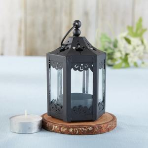 <b>Brass</b> Rectangular <b>Lantern</b> With Floral Cutouts Hanging Candle Holder Home Decoration Durable Design - Product Image 5