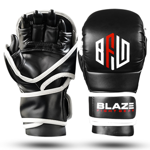 Guantes de Entrenamiento de MMA de Cuero Personalizados BLAZE FIGHT GEAR, Cierre de Gancho y Bucle, Transpirables, Compatibles con Pantalla Táctil, para Uso Adulto - Product Image 1