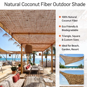 ร่มบังแดดสานรูปสี่เหลี่ยมผืนผ้าสำหรับกลางแจ้ง Eco Resort - ผลิตจากใยมะพร้าวที่ยั่งยืน ร่มชายหาดขายดีที่สุดในเวียดนาม โดย Eco2go เวียดนาม - Product Image 3