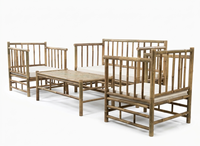 Chaise longue en bambou moderne et durable, meubles modulaires sectionnels pour villa, maison, hôtel, utilisation en extérieur, design durable