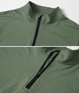 <b>Men</b> Sports Long Sleeve <b>Shirts</b> Half Zip up Sweatshirt Fitness Jogging Tops Breathable Training <b>Compression</b> Running T <b>Shirts</b> - Product Image 4