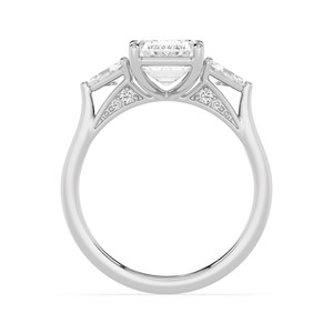 Sofisticado Anillo de Compromiso de Oro Rosa de 10K con Diamantes Cultivados en Laboratorio, con Piedras de Corte Redondo y en Forma de Ataúd, 2.52 CTW - Product Image 4