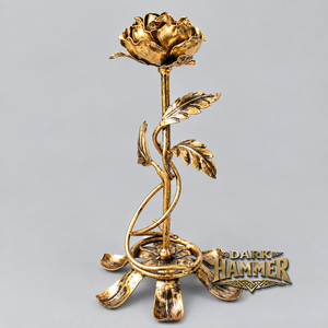 Sculpture décorative en métal rose artisanale, ornement floral de style antique, décoration artisanale pour la maison, art pour table, salon - Product Image 1