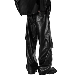 Customize High Quality Pants Custom Logo Design Daily Use Leather Custom Color Black Leather Pant For <b>Men</b> Premium Lightweight - Product Image 6