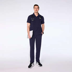 Nuevo Estilo de Uniforme Médico con Cierre de Cremallera, Conjunto de Blusa y Pantalones Deportivos Elásticos para Enfermeras, Venta al Por Mayor - Product Image 1