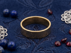 DIVYORO Men's Classic 22k Gold Plated <b>Plain</b> Band <b>Ring</b> - Product Image 3