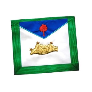 Tablier maçonnique en cuir fait main, moiré tricolore, Rite écossais du 24e degré, accessoires de régalia de haute qualité - Product Image 1