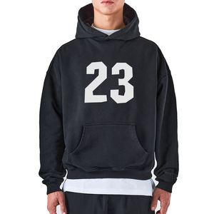Custom Logo Cotton Blend Fleece <b>Pullover</b> Oversized Hoodies for <b>Men</b> Women Kids Winter Plain Thick with Embroidered Front - Product Image 3