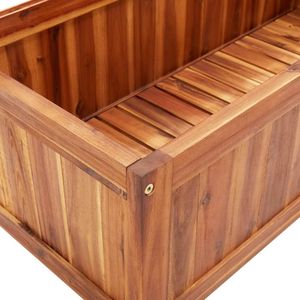 Jardinière surélevée en bois d'acacia massif avec finition huilée, pots et jardinières en bois naturel - Product Image 6