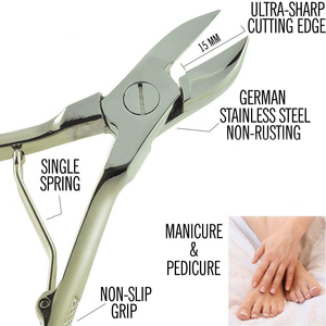 New Professional Cuticle Nipper Nghia D07 Curved Wide Jaw Opening Extra Sharp Finger Thick Nails <b>Dead</b> Skin Remover Nail Nippers - Product Image 4