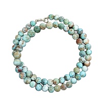 Collier de perles de pierres précieuses rondes lisses en Larimar rouge naturel Colliers ras du cou en pierre de Larimar naturel pour femmes hommes en vrac