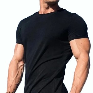 Nouveau T-shirt blanc à manches courtes et col rond pour homme, 100 % coton, coupe ajustée, décontracté, couleur unie, tricoté, jersey uni, respirant, OEM - Product Image 3