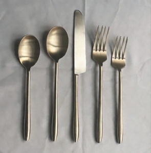 Eco Friendly European Design Flatware <b>Set</b> 18/<b>8</b> Stainless Steel Matte Polish Gold PVD Durable Easy Cleaning Home Decor <b>Dinnerware</b> - Product Image 1