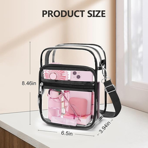 <b>Clear</b> Crossbody <b>Bag</b> with Adjustable Shoulder Strap, Stadium Approved PVC <b>Clear</b> Purse <b>Bag</b> <b>Clear</b> Messenger <b>Bag</b> Wholesale Price - Product Image 5