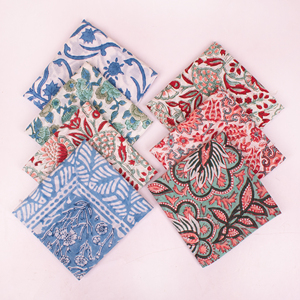 Cotton Block Printed Reversible Square Soft Breathable Outdoor Hiking Cycling & Travel Accessory Handmade Women's <b>Bandana</b> - Product Image 5