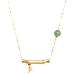 Collar de Bambú Chapado en Plata S925 con Nudos Altos, Jade Natural de Hotan, Cadena para Clavícula, Colgante de Moda, Regalo Sencillo - Product Image 5