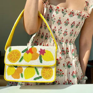 Sacs à main perlés, mini sacs fourre-tout en perles, sacs de soirée, sacs tissés à la main en cristal pour femmes 2022, sac perlé papillon DOT Daily noir - Product Image 6